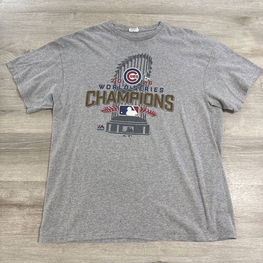 Chicago Cubs Shirt 2016 World Series Champions MLB Men’s Gray XL Cotton Blend